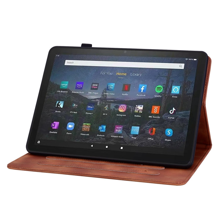 For Amazon Fire Max 11 Lily Embossed Leather Tablet Case(Brown) - free shipping - PMC TechLife - Order now!