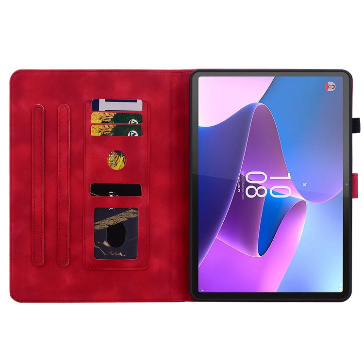 For Lenovo Tab P11 Pro Gen 2 11.2 Lily Embossed Leather Tablet Case(Red) - Lenovo by PMC TechLife | Online Shopping South Africa | PMC TechLife | Buy Now Pay Later Mobicred