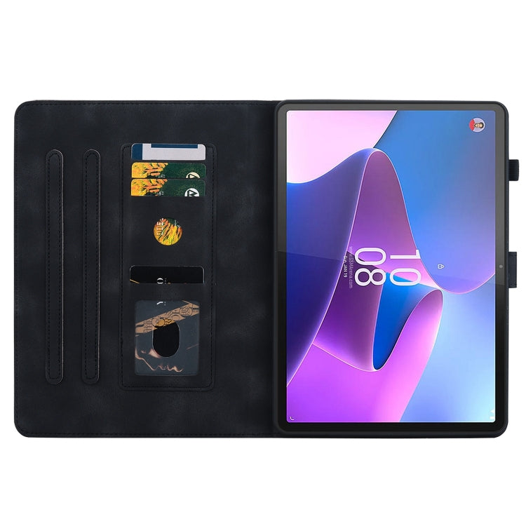 For Lenovo Tab P11 Pro Gen 2 11.2 Lily Embossed Leather Tablet Case(Black) - Lenovo by PMC TechLife | Online Shopping South Africa | PMC TechLife | Buy Now Pay Later Mobicred