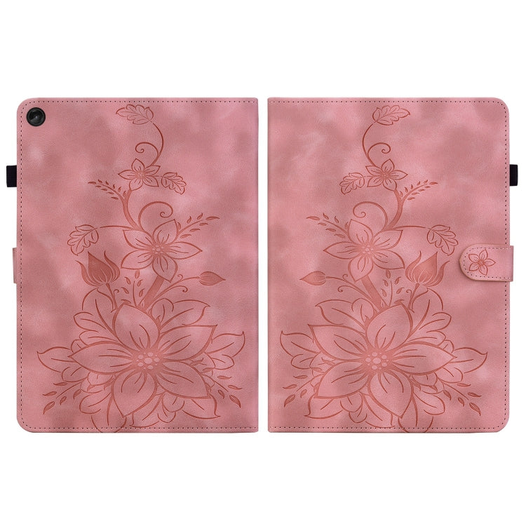 For Lenovo Tab M10 10.1 3rd Gen Lily Embossed Leather Tablet Case(Pink) - free shipping - PMC TechLife - Order now!