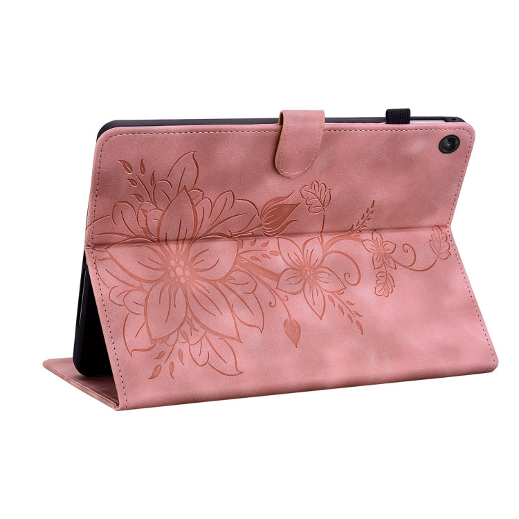 For Lenovo Tab M10 10.1 3rd Gen Lily Embossed Leather Tablet Case(Pink) - free shipping - PMC TechLife - Order now!