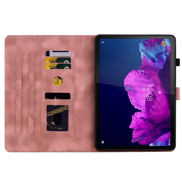 For Lenovo Tab P11 /Xiaoxin Pad Plus Lily Embossed Leather Tablet Case(Pink) - Lenovo by PMC TechLife | Online Shopping South Africa | PMC TechLife | Buy Now Pay Later Mobicred