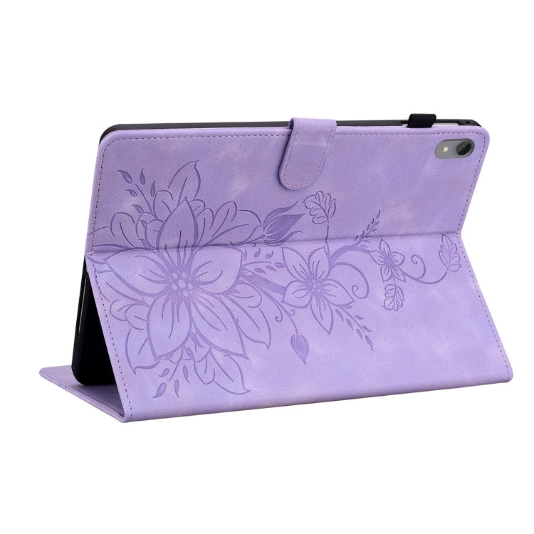 For Lenovo Tab P11 /Xiaoxin Pad Plus Lily Embossed Leather Tablet Case(Purple) - free shipping - PMC TechLife - Order now!