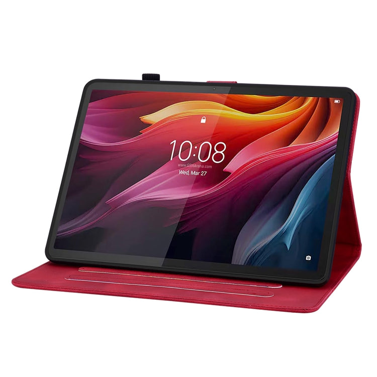 For Lenovo Tab K11 Plus Lily Embossed Leather Tablet Case(Red) - Lenovo by PMC TechLife | Online Shopping South Africa | PMC TechLife | Buy Now Pay Later Mobicred