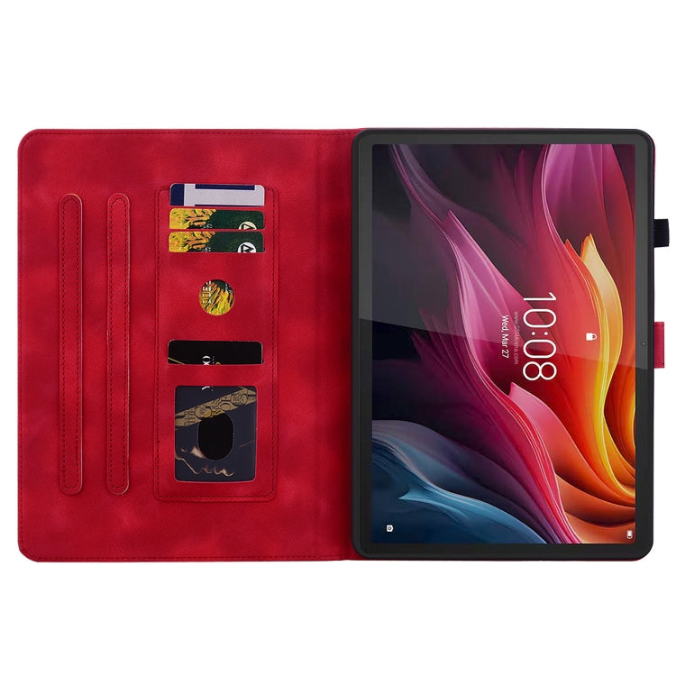 For Lenovo Tab K11 Plus Lily Embossed Leather Tablet Case(Red) - Lenovo by PMC TechLife | Online Shopping South Africa | PMC TechLife | Buy Now Pay Later Mobicred