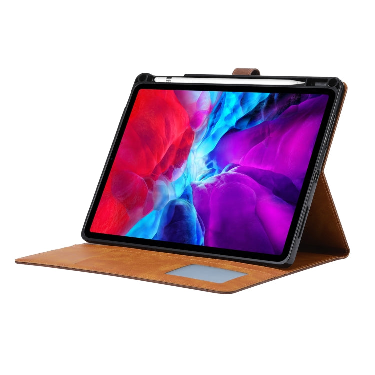 For iPad Pro 11 2024 Calf Texture Double Fold Clasp Horizontal Flip Leather Smart Tablet Case(Brown) - iPad Pro 11 2024 Cases by PMC Jewellery | Online Shopping South Africa | PMC Jewellery | Buy Now Pay Later Mobicred