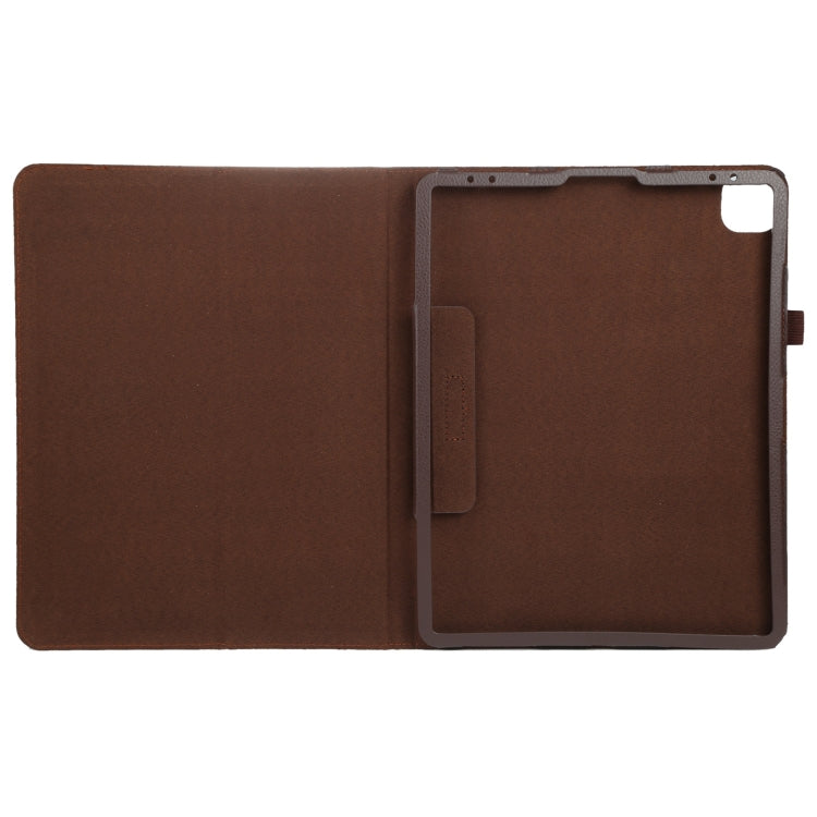 For iPad Pro 11 2024 Litchi Texture Solid Color Leather Tablet Case(Brown) - iPad Pro 11 2024 Cases by PMC TechLife | Online Shopping South Africa | PMC TechLife | Buy Now Pay Later Mobicred