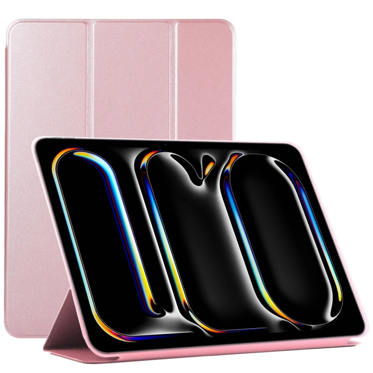 For iPad Pro 13 2024 Double-sided Clip Non-buckle Magnetic PU Smart Tablet Case(Rose Gold) - iPad Air 13 2024 Cases by PMC Jewellery | Online Shopping South Africa | PMC Jewellery | Buy Now Pay Later Mobicred