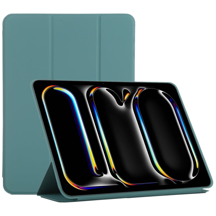 For iPad Pro 11 2024 Double-sided Clip Non-buckle Magnetic PU Smart Tablet Case(Green) - iPad Pro 11 2024 Cases by PMC TechLife | Online Shopping South Africa | PMC TechLife | Buy Now Pay Later Mobicred