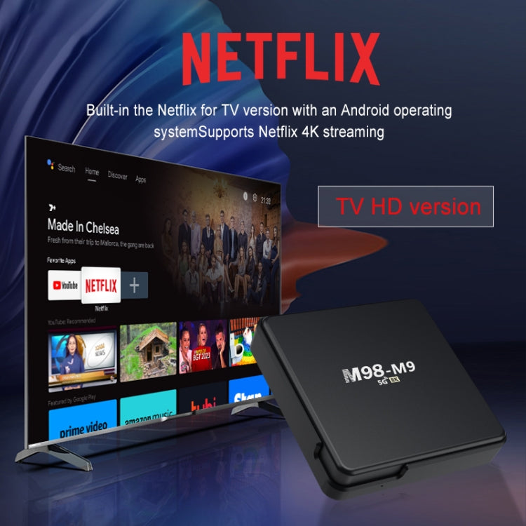 M98-M9 Quad-core ARM Cortex-A53 WiFi Bluetooth 4K HD Android TV Box, RAM:2GB+8GB(EU Plug) - Allwinner H3 by PMC Jewellery | Online Shopping South Africa | PMC Jewellery | Buy Now Pay Later Mobicred