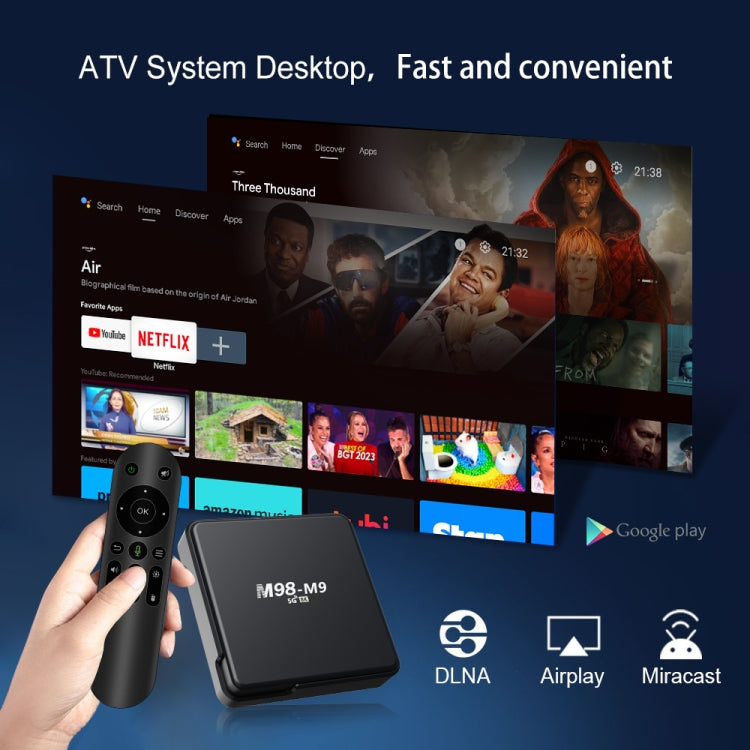 M98-M9 Quad-core ARM Cortex-A53 WiFi Bluetooth 4K HD Android TV Box, RAM:2GB+8GB(EU Plug) - Allwinner H3 by PMC Jewellery | Online Shopping South Africa | PMC Jewellery | Buy Now Pay Later Mobicred