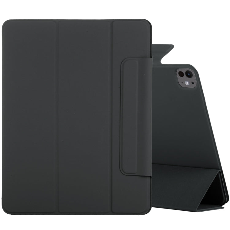 For iPad Pro 13 2024 Double-sided Clip Fixed Buckle Magnetic PU Leather Smart Tablet Case(Black) - iPad Pro 13 2024 Cases by PMC Jewellery | Online Shopping South Africa | PMC Jewellery | Buy Now Pay Later Mobicred