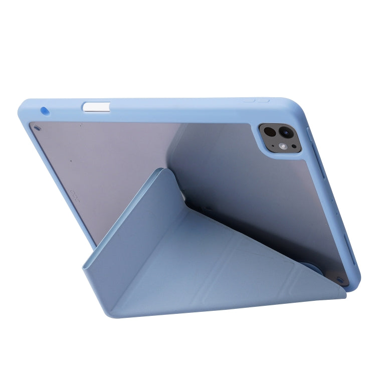 For iPad Pro 11 2024 Deformation Transparent Acrylic Leather Tablet Case(Light Blue) - free shipping - PMC TechLife - Order now!