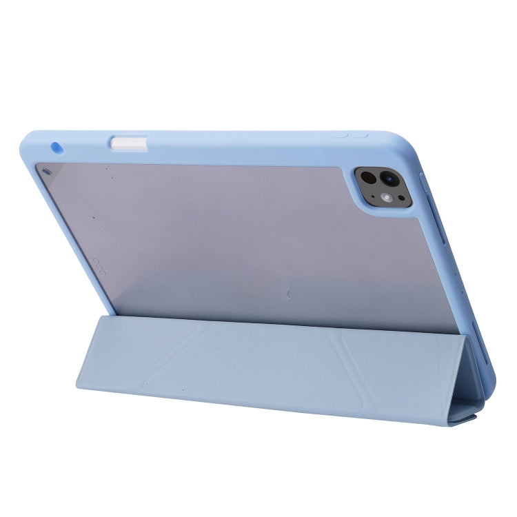For iPad Pro 11 2024 Deformation Transparent Acrylic Leather Tablet Case(Light Blue) - free shipping - PMC TechLife - Order now!