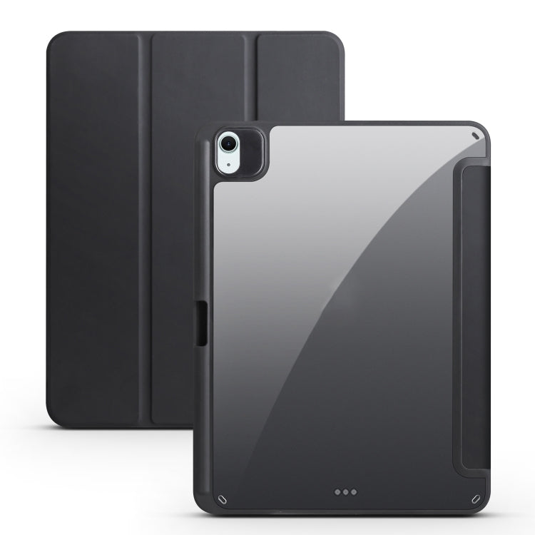 For iPad Air 11 2024 Acrylic 3-folding Smart Leather Tablet Case(Black) - iPad Air 11 2024 Cases by PMC TechLife | Online Shopping South Africa | PMC TechLife | Buy Now Pay Later Mobicred