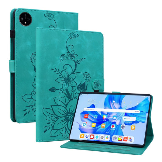 For Huawei MatePad Pro 11 2022 Lily Embossed Leather Tablet Case(Green) - Huawei by PMC Jewellery | Online Shopping South Africa | PMC Jewellery | Buy Now Pay Later Mobicred