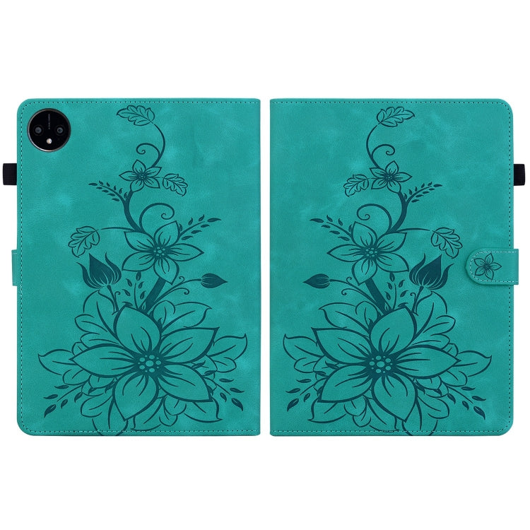 For Huawei MatePad Pro 11 2022 Lily Embossed Leather Tablet Case(Green) - Huawei by PMC TechLife | Online Shopping South Africa | PMC TechLife | Buy Now Pay Later Mobicred