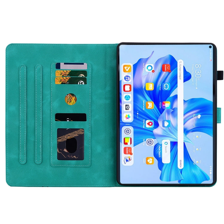 For Huawei MatePad Pro 11 2022 Lily Embossed Leather Tablet Case(Green) - Huawei by PMC TechLife | Online Shopping South Africa | PMC TechLife | Buy Now Pay Later Mobicred