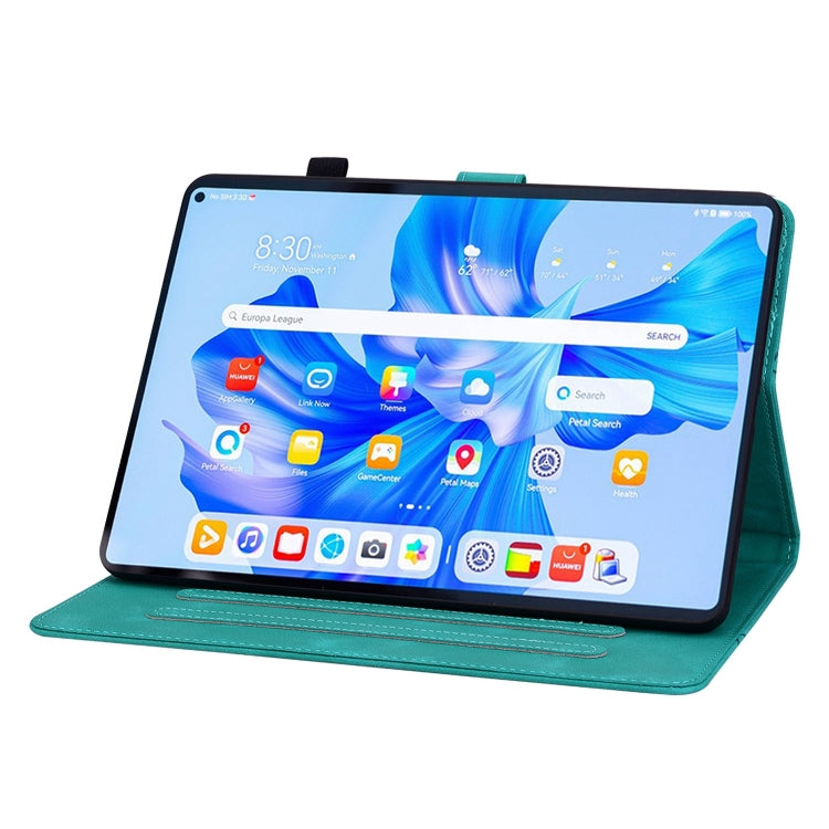 For Huawei MatePad Pro 11 2022 Lily Embossed Leather Tablet Case(Green) - Huawei by PMC TechLife | Online Shopping South Africa | PMC TechLife | Buy Now Pay Later Mobicred