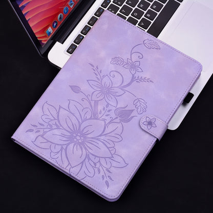 For Huawei MatePad SE 11 2024 Lily Embossed Leather Tablet Case(Purple) - Huawei by PMC Jewellery | Online Shopping South Africa | PMC Jewellery | Buy Now Pay Later Mobicred