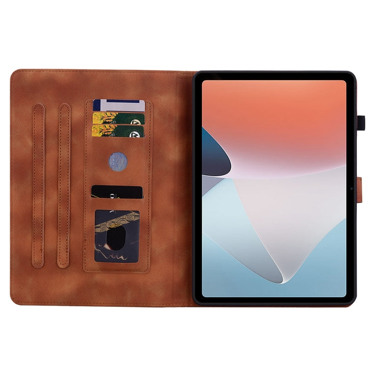 For OPPO Pad Air Lily Embossed Leather Tablet Case(Brown) - free shipping - PMC TechLife - Order now!