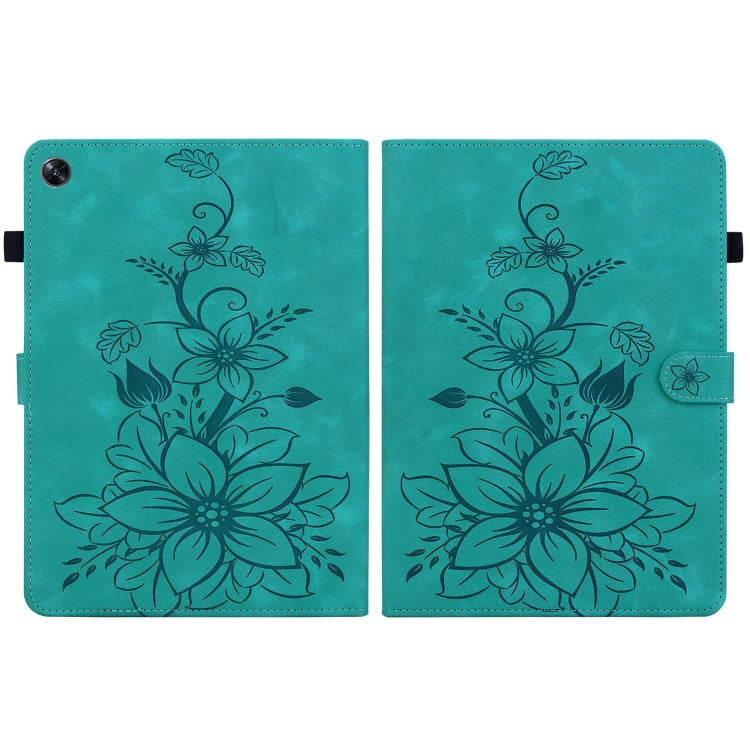 For OPPO Pad Air Lily Embossed Leather Tablet Case(Green) - free shipping - PMC TechLife - Order now!