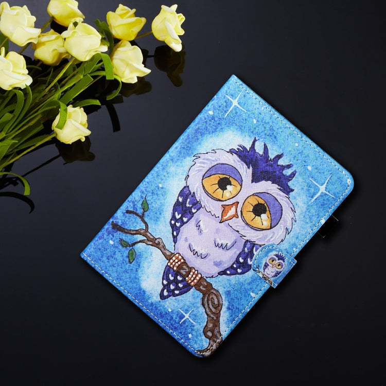 For iPad Pro 11 2024 Coloured Drawing Stitching Smart Leather Tablet Case(Blue Owl) - iPad Pro 11 2024 Cases by PMC Jewellery | Online Shopping South Africa | PMC Jewellery | Buy Now Pay Later Mobicred