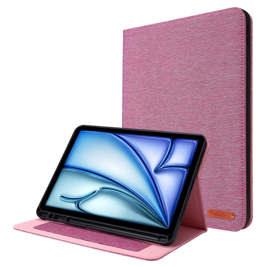 For iPad Air 13 2024 Fabric Leather Tablet Case(Rose Red) - iPad Air 13 2024 Cases by PMC Jewellery | Online Shopping South Africa | PMC Jewellery | Buy Now Pay Later Mobicred