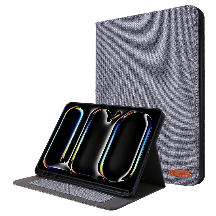 For iPad Pro 13 2024 Fabric Leather Tablet Case(Grey) - iPad Pro 13 2024 Cases by PMC TechLife | Online Shopping South Africa | PMC TechLife | Buy Now Pay Later Mobicred