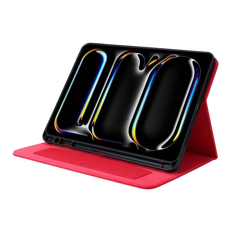 For iPad Pro 11 2024 Fabric Leather Tablet Case(Red) - iPad Pro 11 2024 Cases by PMC TechLife | Online Shopping South Africa | PMC TechLife | Buy Now Pay Later Mobicred