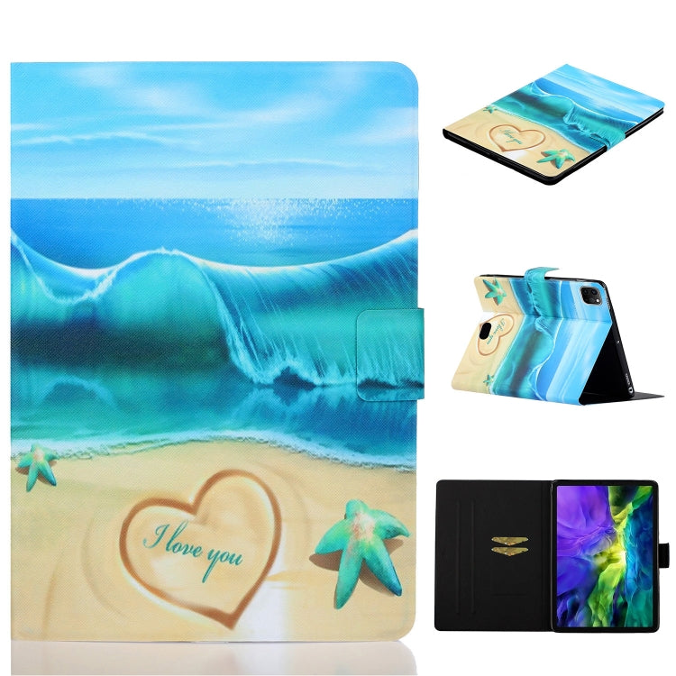 For iPad Pro 11 2024 Voltage Coloured Drawing Smart Leather Tablet Case(Blue Beach) - iPad Pro 11 2024 Cases by PMC TechLife | Online Shopping South Africa | PMC TechLife | Buy Now Pay Later Mobicred