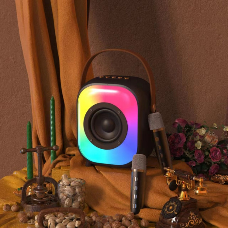 NewRixing NR168W Portable Colorful Bluetooth Speaker Home Dual Mic Karaoke Speaker(Creamy White) - free shipping - PMC Jewellery - Order now!