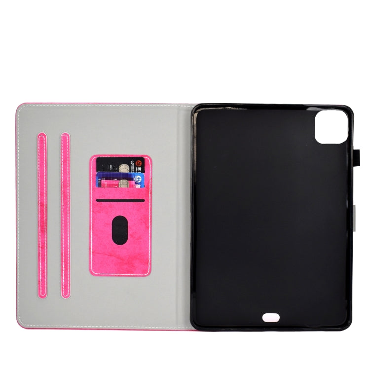 For iPad Pro 11 2024 Marble Style Cloth Texture Smart Leather Tablet Case(Rose Red) - iPad Pro 11 2024 Cases by PMC TechLife | Online Shopping South Africa | PMC TechLife | Buy Now Pay Later Mobicred