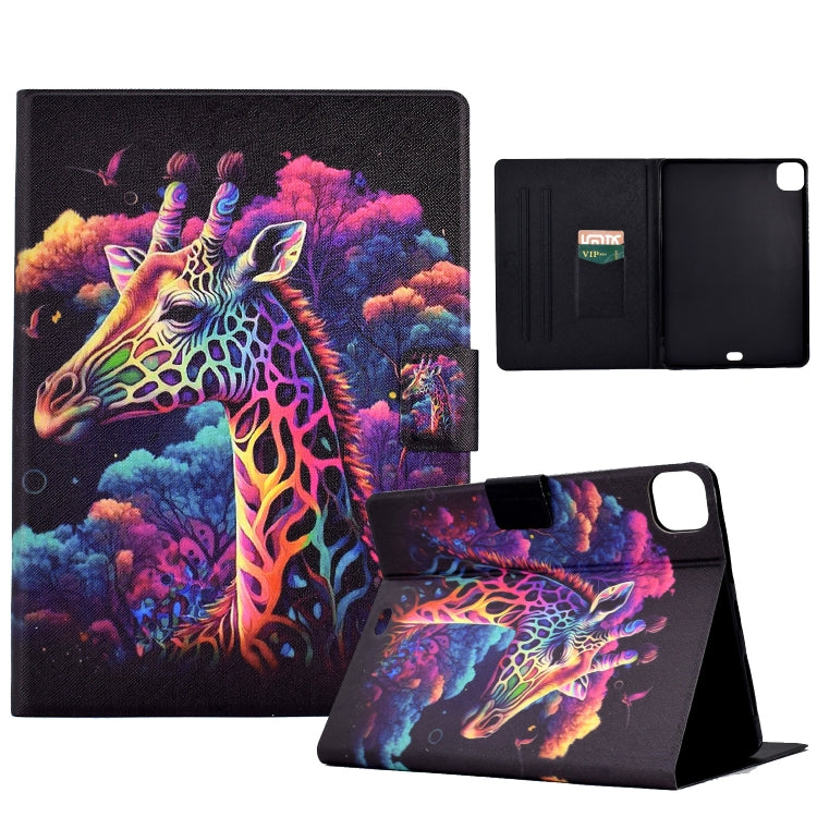 For iPad Pro 11 2024 Colored Drawing Smart Leather Tablet Case(Giraffe) - iPad Pro 11 2024 Cases by PMC Jewellery | Online Shopping South Africa | PMC Jewellery | Buy Now Pay Later Mobicred