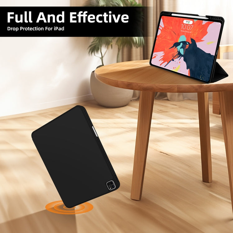 For iPad Pro 11 2024 3-fold TPU Smart Leather Tablet Case with Pen Slot(Black) - iPad Pro 11 2024 Cases by PMC TechLife | Online Shopping South Africa | PMC TechLife | Buy Now Pay Later Mobicred