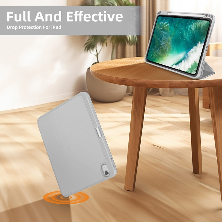 For iPad Pro 11 2024 3-fold TPU Smart Leather Tablet Case with Pen Slot(Grey) - iPad Pro 11 2024 Cases by PMC TechLife | Online Shopping South Africa | PMC TechLife | Buy Now Pay Later Mobicred