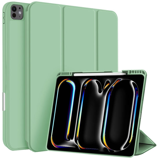 For iPad Pro 13 2024 3-fold TPU Smart Leather Tablet Case with Pen Slot(Green) - iPad Pro 13 2024 Cases by PMC Jewellery | Online Shopping South Africa | PMC Jewellery | Buy Now Pay Later Mobicred