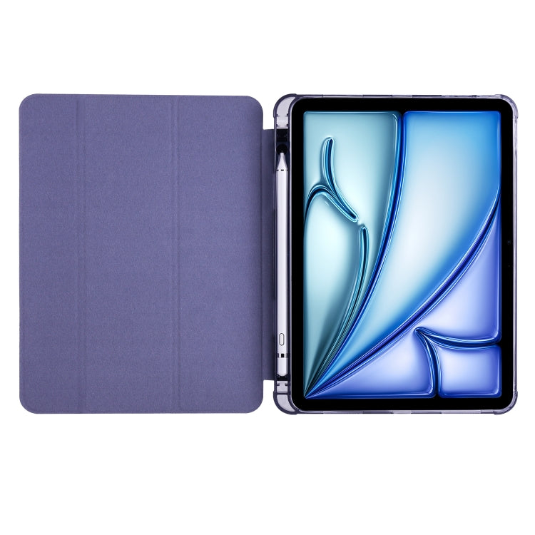 For iPad Air 11 2024 3-fold TPU Leather Smart Tablet Case with Pen Slot(Lavender Purple) - iPad Air 11 2024 Cases by PMC Jewellery | Online Shopping South Africa | PMC Jewellery | Buy Now Pay Later Mobicred