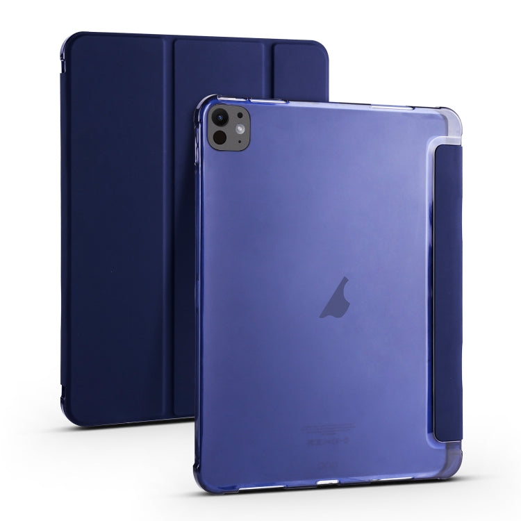 For iPad Pro 13 2024 3-fold TPU Leather Smart Tablet Case with Pen Slot(Dark Blue) - iPad Pro 13 2024 Cases by PMC Jewellery | Online Shopping South Africa | PMC Jewellery | Buy Now Pay Later Mobicred