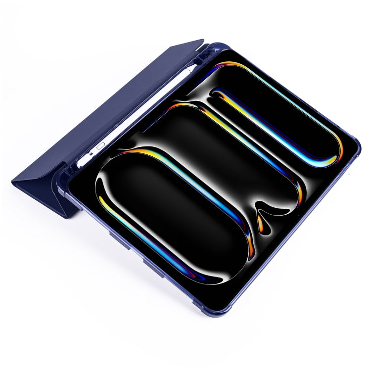 For iPad Pro 13 2024 3-fold TPU Leather Smart Tablet Case with Pen Slot(Dark Blue) - iPad Pro 13 2024 Cases by PMC TechLife | Online Shopping South Africa | PMC TechLife | Buy Now Pay Later Mobicred