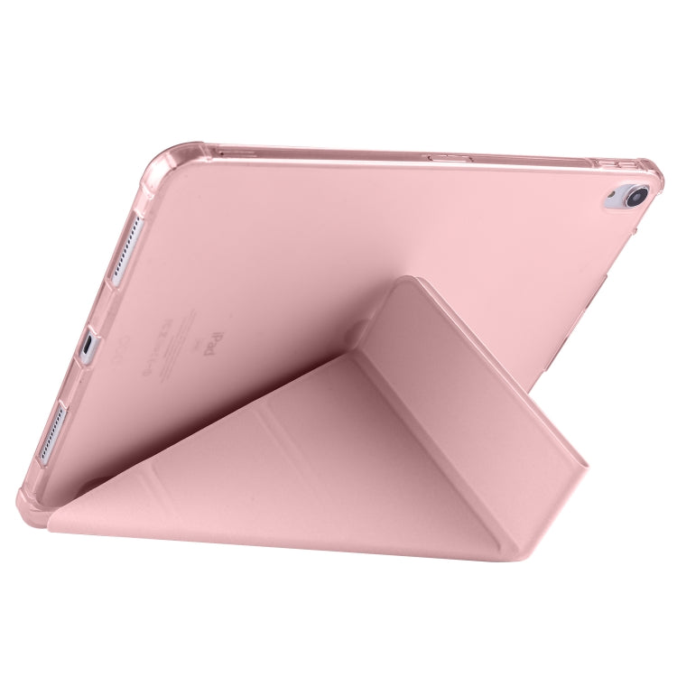 For iPad Pro 13 2024 Multi-folding TPU Leather Smart Tablet Case with Pen Slot(Pink) - iPad Pro 13 2024 Cases by PMC TechLife | Online Shopping South Africa | PMC TechLife | Buy Now Pay Later Mobicred