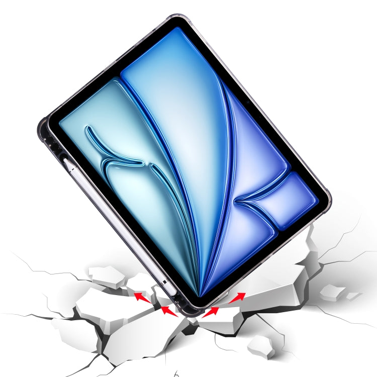 For iPad Air 11 2025 / 2024 Multi-folding TPU Leather Smart Tablet Case with Pen Slot(Black) - iPad Air 11 2025 / 2024 Cases by PMC TechLife | Online Shopping South Africa | PMC TechLife | Buy Now Pay Later Mobicred