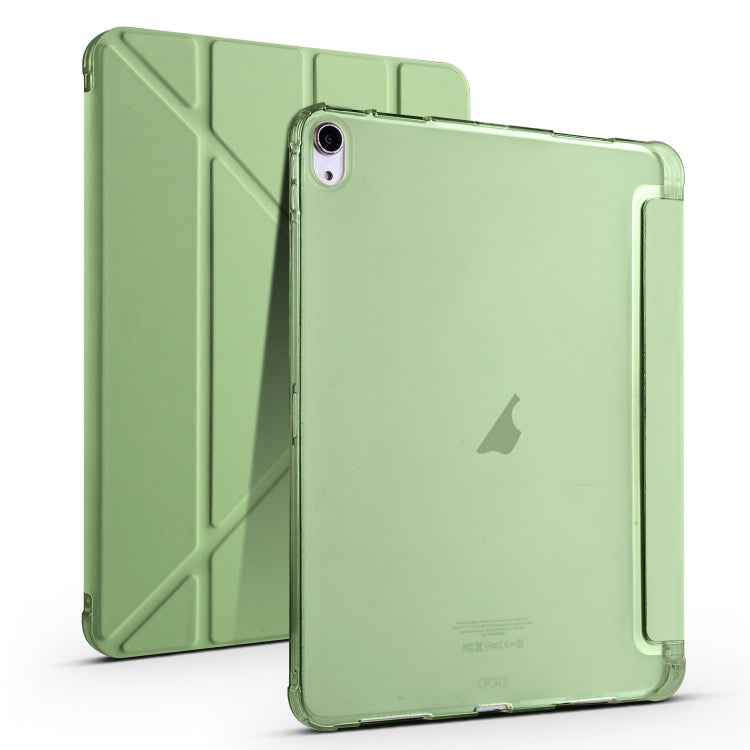 For iPad Air 11 2024 Multi-folding TPU Leather Smart Tablet Case with Pen Slot(Matcha Green) - iPad Air 11 2024 Cases by PMC Jewellery | Online Shopping South Africa | PMC Jewellery | Buy Now Pay Later Mobicred