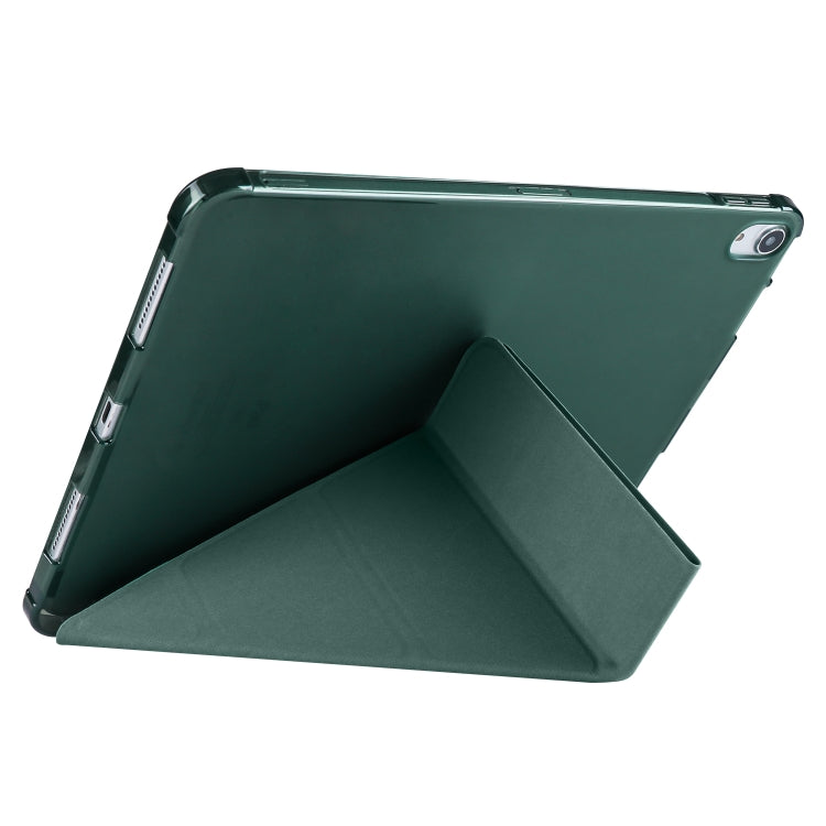 For iPad Pro 11 2024 Multi-folding TPU Leather Smart Tablet Case with Pen Slot(Pine Green) - iPad Pro 11 2024 Cases by PMC TechLife | Online Shopping South Africa | PMC TechLife | Buy Now Pay Later Mobicred