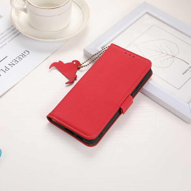For iPhone 16 Pro Max Side-Magnetic TJ Genuine Leather RFID Phone Case(Red) - iPhone 16 Pro Max Cases by PMC TechLife | Online Shopping South Africa | PMC TechLife | Buy Now Pay Later Mobicred