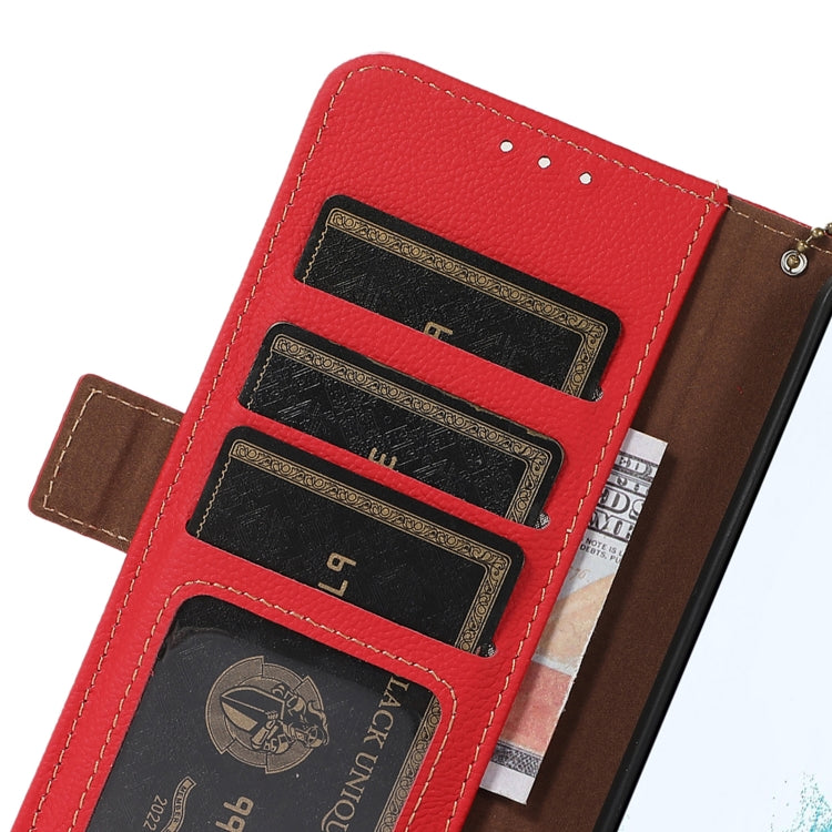 For iPhone 16 Pro Max Side-Magnetic TJ Genuine Leather RFID Phone Case(Red) - iPhone 16 Pro Max Cases by PMC TechLife | Online Shopping South Africa | PMC TechLife | Buy Now Pay Later Mobicred