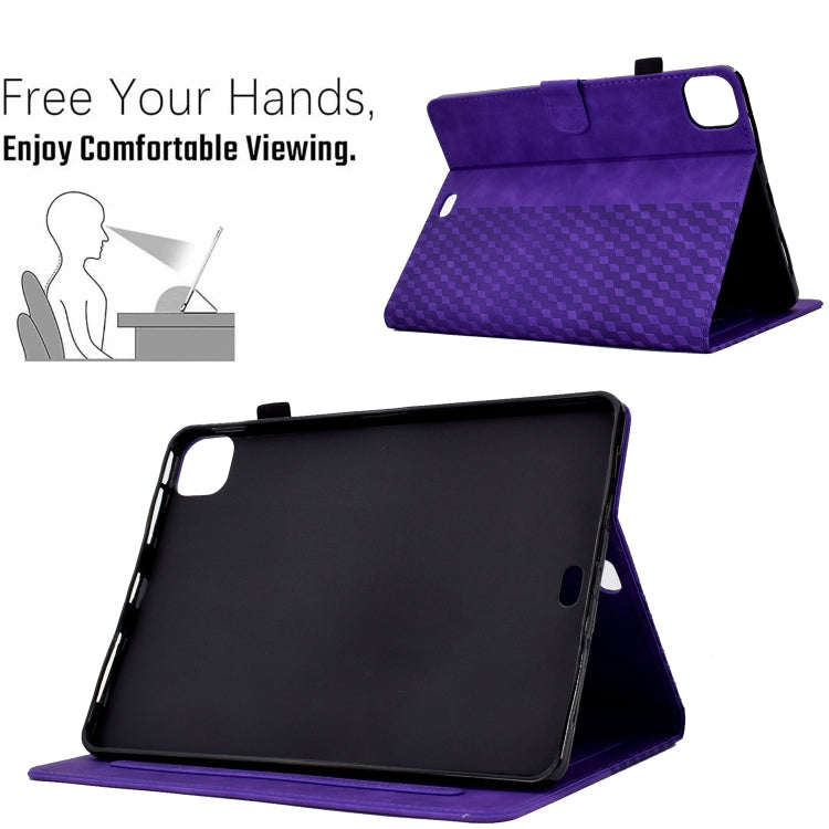 For iPad Pro 11 2024 Rhombus Embossed Leather Tablet Case(Purple) - iPad Pro 11 2024 Cases by PMC Jewellery | Online Shopping South Africa | PMC Jewellery | Buy Now Pay Later Mobicred