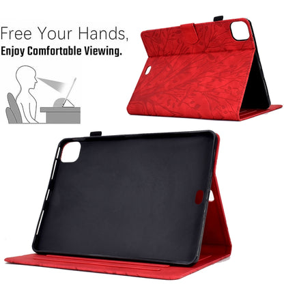 For iPad Pro 11 2024 Fortune Tree Embossed Leather Smart Tablet Case(Red) - iPad Pro 11 2024 Cases by PMC Jewellery | Online Shopping South Africa | PMC Jewellery | Buy Now Pay Later Mobicred