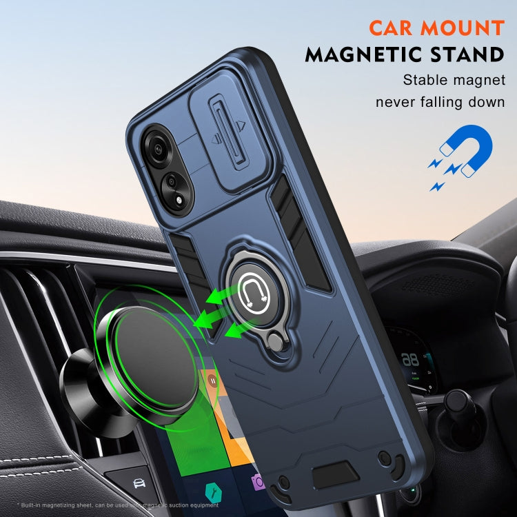 For OPPO A78 4G Camshield Ring Holder Phone Case(Royal Blue) - OPPO Cases by PMC Jewellery | Online Shopping South Africa | PMC Jewellery | Buy Now Pay Later Mobicred