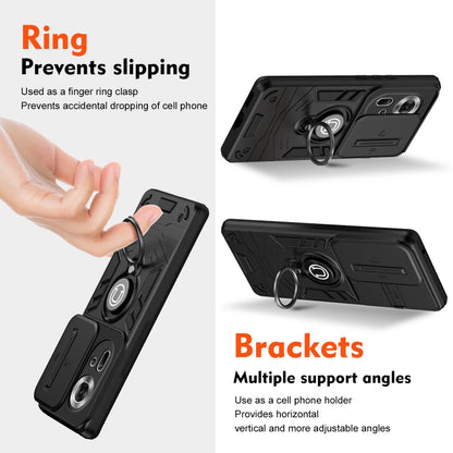 For OPPO Reno11 Global Camshield Ring Holder Phone Case(Black) - Reno11 Cases by PMC Jewellery | Online Shopping South Africa | PMC Jewellery | Buy Now Pay Later Mobicred